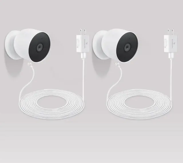 Main image of Pogo Pin Cable & Adapter for Google Nest Cam Outdoor/Indoor, Battery (2-Pack)(26ft & 5.2V/2A) (Camera NOT Included)