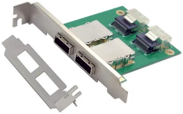 Main image of Vszerda Mini SAS 2 SFF-8088 to 2 SFF-8087 HD Data Server Converter Adapter with Bracket