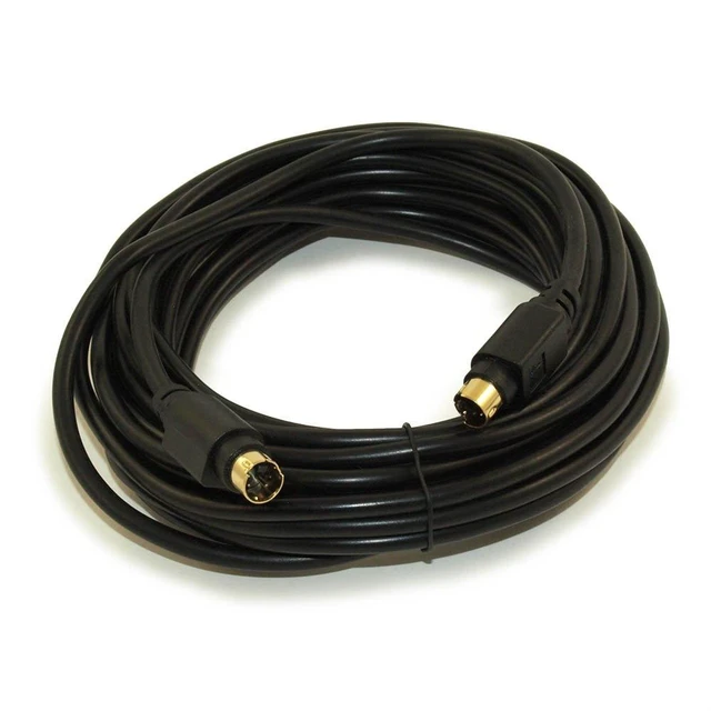 Main image of S Video - 25ft. S-Video Cable 4 pin SVHS Gold Plated for Camcorders, Home Theater, DSS receivers, VCRs, DVRs, PVRs, DVD Players - SVideo Cord Transfers Video to TV or Monitor (25-FEET)