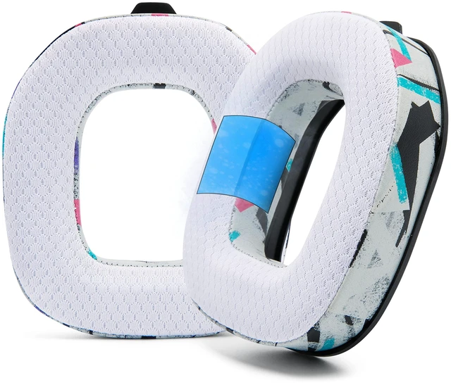 Main image of Freeze A40 - Hybrid Fabric Cooling Gel Earpads for Astro A40 TR Made by Wicked Cushions Improved Durability, Thickness & Sound Isolation 90s White