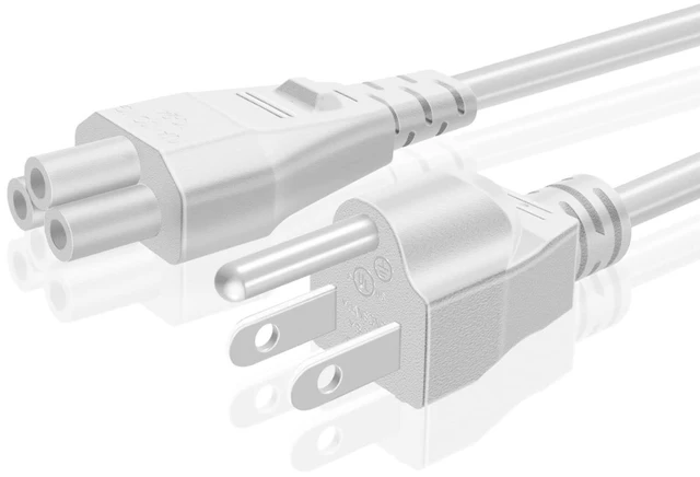 Main image of 3 Prong AC Laptop Power Cord, IEC C5 to NEMA 5-15P, 12FT Cable Mickey Mouse-Style Replacement Cable for Laptop Power Adapters with a 3-Slot Iec C5 Inlet