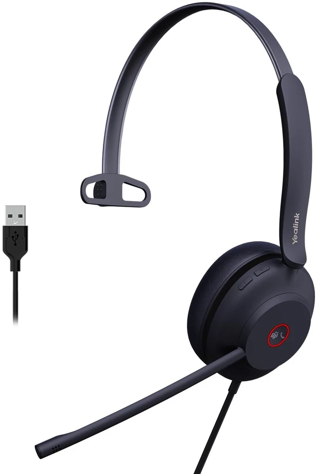 Main image of UH37 USB Headset with Microphone for PC Laptop - Headphones with Noise Cancelling Microphone for Computer,On-Ear Wired Office Call Center Headset Mono
