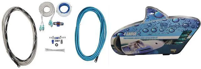 Alt view image 7 of 7 - dBM12 2000W 2-Ohm Marine Boat Mono Amplifier with RMWK4 Amp Kit | 2000W Peak / 500W RMS, Class D, 2-Ohm, Low Pass Crossover, Bass EQ, Bass Remote, 4 AWG Waterproof Amp Wire Kit, 2-items