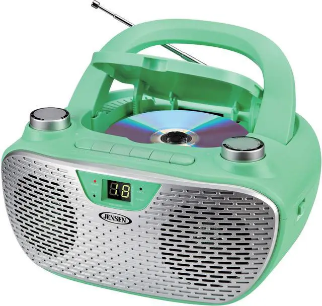 Alt view image 2 of 2 - JENSEN CD-485-GR CD-485 1-Watt Portable Stereo CD Player with AM/FM Radio (Green)