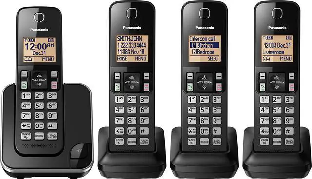 Alt view image 2 of 2 - Panasonic KXTGC384CB Cordless Phone system with 4 handsets