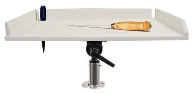 Alt view image 6 of 7 - TACO METALS TACO 20" POLY FILET TABLE W/ ADJUSTABLE GUNNEL MOUNT  P01-2120W