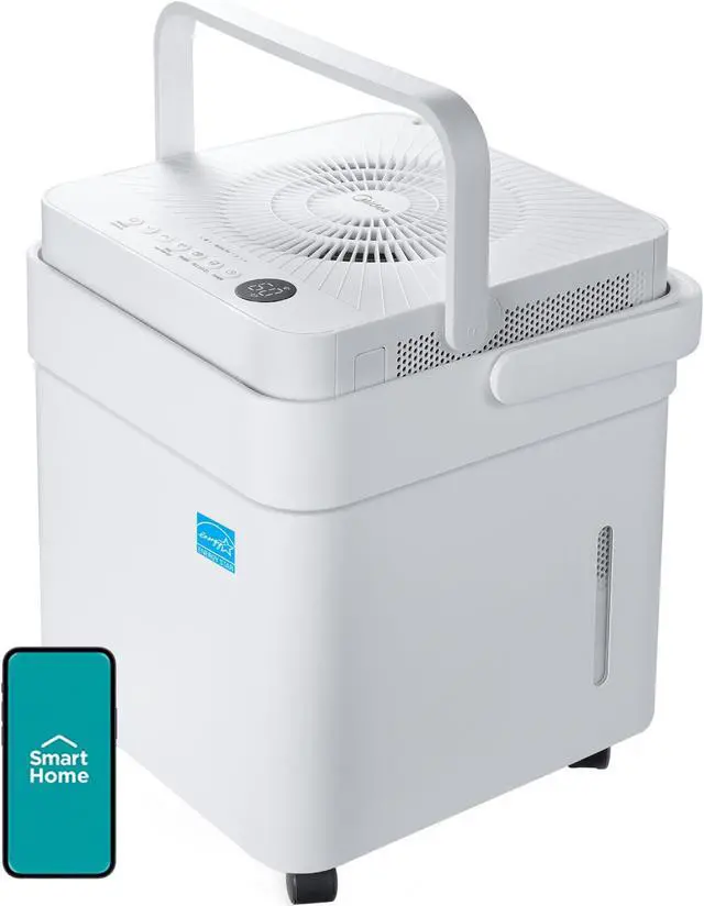 Alt view image 8 of 8 - Midea MAD35S1QWT 35 Pint Cube Dehumidifier - White
