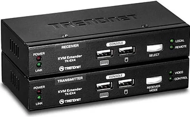 Alt view image 2 of 2 - trendnet 1080p kvm console extension kit up to 100 meters (328 ft.), tk-ex4