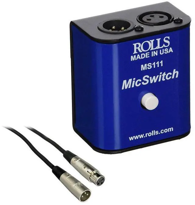 Main image of MS111 Mic Switch Latching or Momentary Microphone Mute Switch with SM Series XLR Microphone Cable -6'