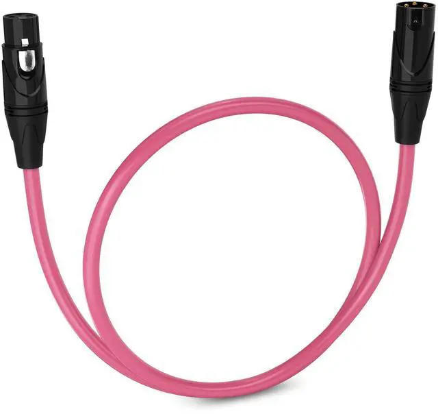 Main image of LyxPro 1.5 Feet XLR Microphone Cable Balanced Male to Female 3 Pin Mic Cord for Powered Speakers Audio Interface Professional Pro Audio Performance and Recording Devices - Pink