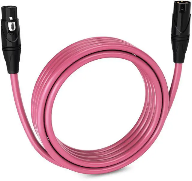 Main image of LyxPro 15 Feet XLR Microphone Cable Balanced Male to Female 3 Pin Mic Cord for Powered Speakers Audio Interface Professional Pro Audio Performance and Recording Devices - Pink