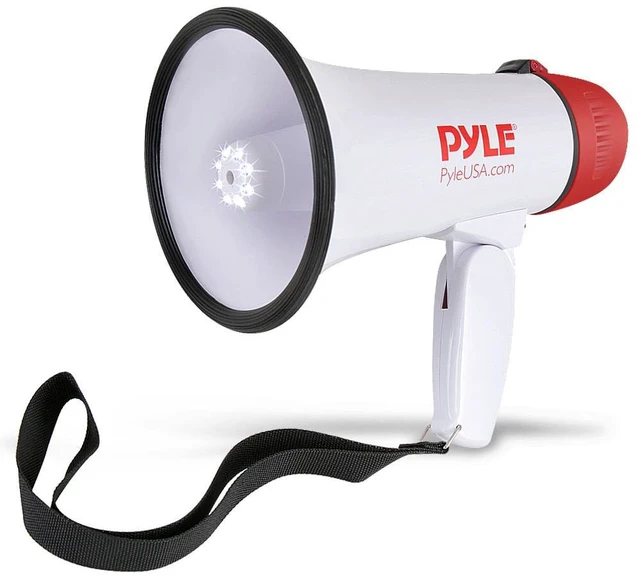 Alt view image 8 of 11 - Pyle PMP37LED Mini Compact Megaphone 30-Watt White PYLPMP37LED