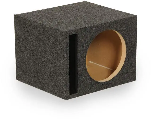 Alt view image 2 of 6 - QPower QBASS Single 12" Vented MDF Subwoofer Box, Charcoal, 2-Pack | Heavy-Duty Construction with 2 Vents for Heat Management in Vehicle Sound Systems