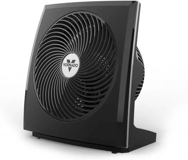 Main image of 673T Whole Room Air Circulator Fan, 3 Speed Settings, 90 Degree Pivoting Head, Deep Pitched Blades, Vortex Action Technology, Black Electric Fan for Bedroom, Office, Home
