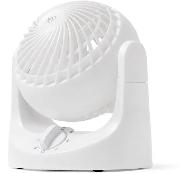 Main image of WOOZOO Mini Desk Fan, Air Circulator, 3 Speeds, 32ft Max Air Distance, 108ft² Coverage, 112° Adjustable Vertical Tilt, 27db Quiet Motor, Small Fan for Bedroom, Office, Dorm, White (HE10N)