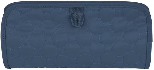 Alt view image 12 of 12 - Travelon Jewelry and Cosmetic Clutch w/ Removable Center Pouch, Blue Quilted