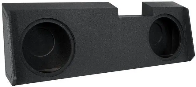 Main image of QPower Dual 12in Underseat Downfire Subwoofer Enclosure, QBomb Sub Box Compatible with Chevy Silverado Crew & Double Cab, GMC Sierra Crew & Double Cab 2019-2026