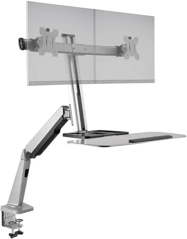 Alt view image 4 of 4 - Ergotech FDM-LIFT-2 Freedom Lift Dual Monitor 26.2" Keyboard Tray Desk Clamp