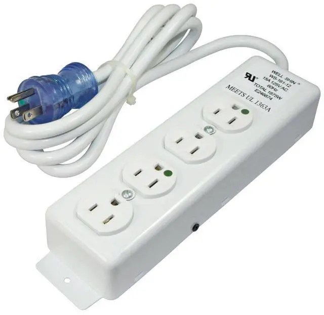 Main image of 55203 6-Feet SJTW 14/3 Medical Grade Power Strip 15A 125V 4 Outlet/Green Dot Meets UL1363A