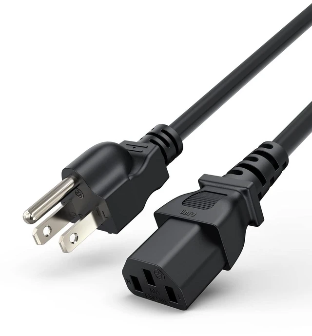 Main image of 2Pack 6FT 18AWG Power Cord for NEMA 5-15P to IEC320C13 Cable Universal Power Cable, 1.8m, Black