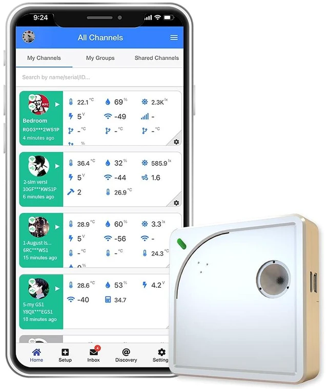 Main image of WS1 WiFi Environmental Sensor: Temp, Humidity, Light Monitoring | External Probe | Alerts, Schedule Reports & Device Sharing | Local Deployment| IFTTT & Alexa | 2.4GHz WiFi, No Hub Needed