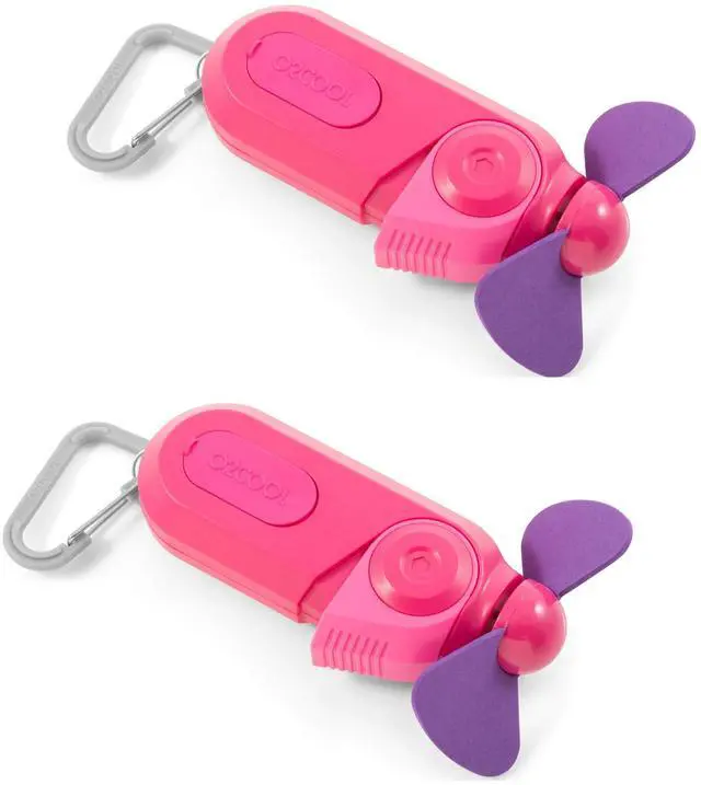 Main image of Personal Mini Misting Fan - Portable Battery Operated Handheld Cooling Accessory with Fine Mist Spray for Outdoor, Beach, Camping - Convenient Carabiner Clip for Easy Travel - Pink 2 Pack