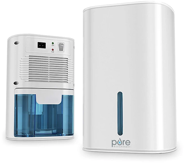 Main image of PureDry Mini Dehumidifier, 27 oz Tank, Removes 300 mL/Day | Compact Design Helps Reduce Excess Moisture in Small Rooms & Living Spaces; Ideal for Closets, Bathrooms, Boats & Kitchens