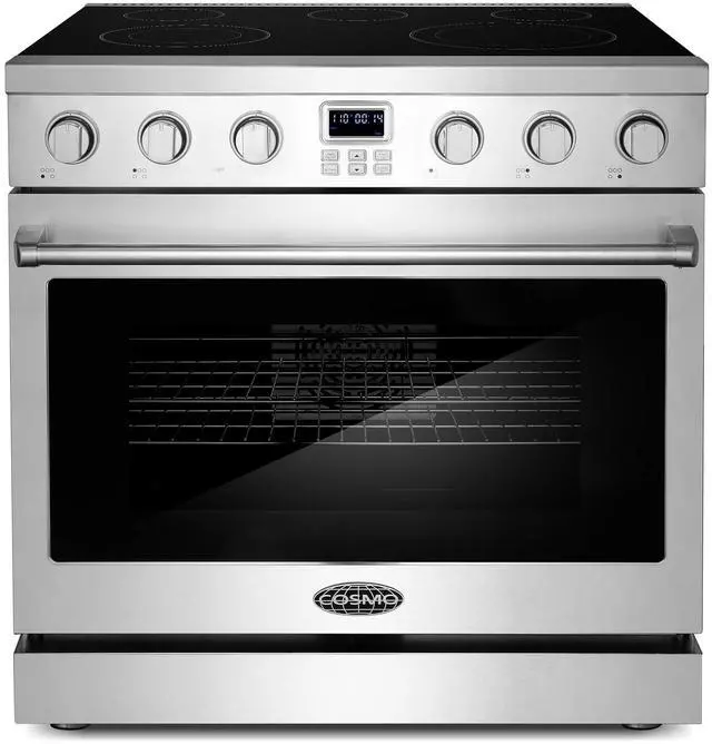 Main image of COSMO COS-ERC365KBD 36 in. 6.0 cu. ft. Electric Range with 5 Burner Glass Cooktop and Convection Oven, Stainless Steel