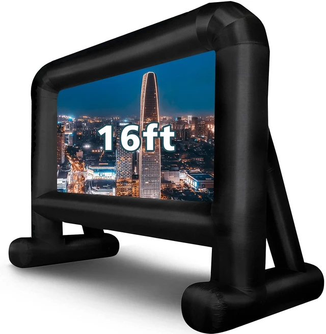 Main image of Inflatable Movie Screen Outdoor, Inflatable Projection Screen 16FT | Mega Blow Up Screen for Backyard Movie Night, Theme Parties, Celebrations,Quiet Fan,Storage Bag, Easy Set up