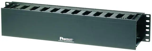 Main image of WMPF1E 2RU PatchLink Horizontal Single-Sided Cable Manager w/ Dual Hinged Front Cover, Black