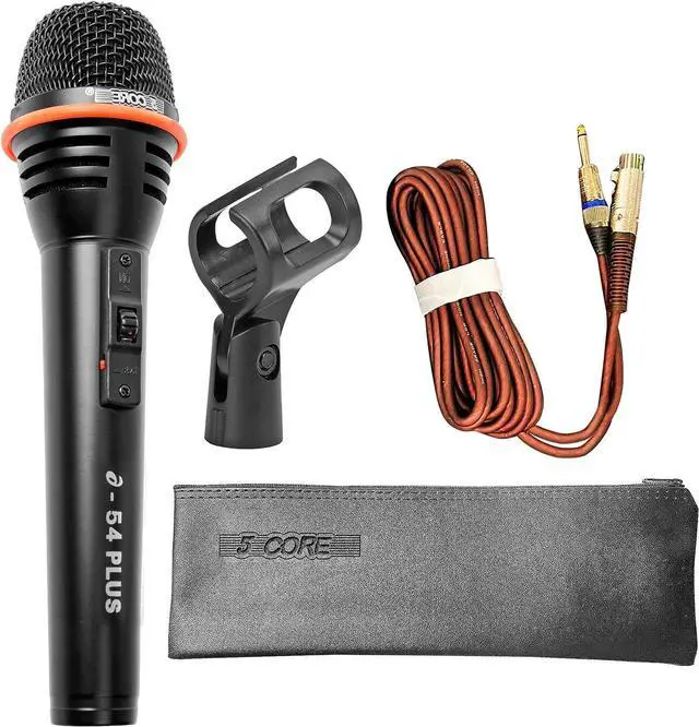 Alt view image 9 of 11 - 5 Core Karaoke Microphone Dynamic Vocal Cardioid Unidirectional Mic w ON/ OFF Switch XLR Cord, Clip  A-54