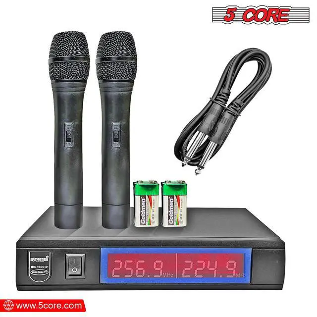 Alt view image 8 of 10 - 5 Core VHF Dual Channel DIGITAL Wireless Microphone System Receiver & 2x Hand Mic