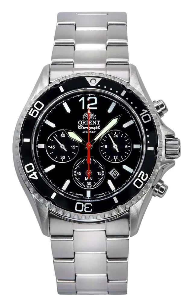 Alt view image 5 of 5 - Orient Black Dial Solar Diver's 200M Men's Watch RA-TX0202B10B