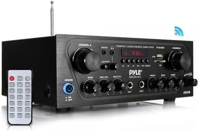 Main image of Pyle PTA24BT 250W 2-Channel Compact Bluetooth Home Audio Amplifier with Stereo Receiver