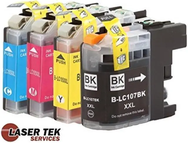 Alt view image 3 of 6 - 4Pk LTS LC-107 BCMY HY Compatible for Brother MFCJ4310DW J4410DW Ink Cartridge