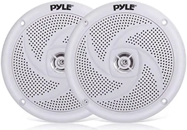 Alt view image 7 of 8 - Pyle Marine Speakers - 4 Inch 2 Way Waterproof and Weather Resistant Outdoor Audio Stereo Sound System with 100 Watt Power and Low Profile Slim Style Design - 1 Pair - PLMRS4W (White)