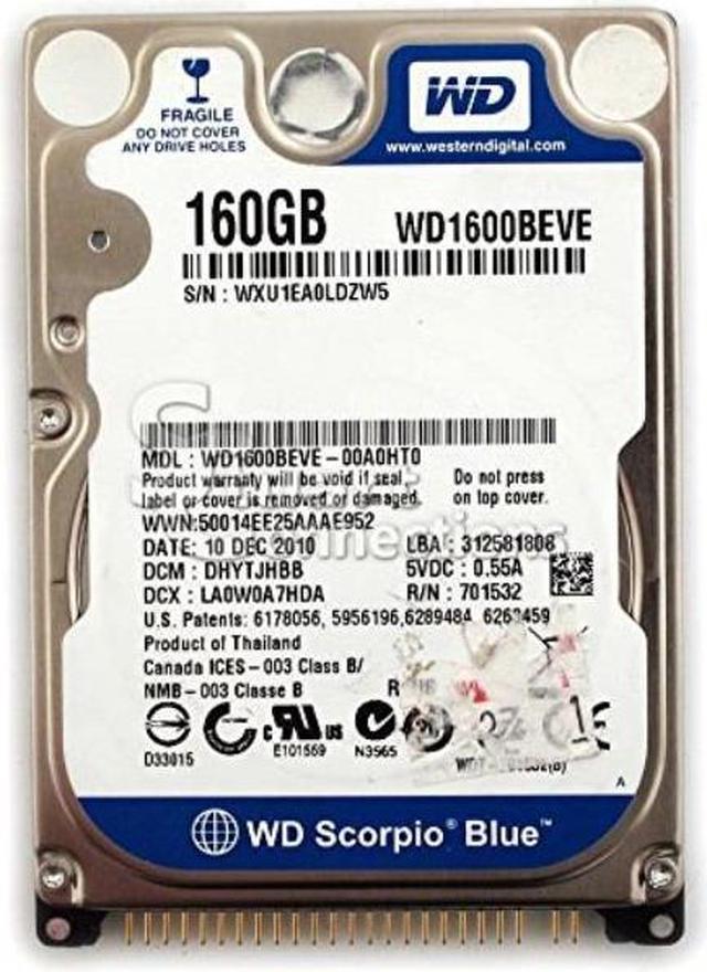 WD Scorpio WD1600BEVE - hard drive - 160 GB - ATA-100 - Newegg.com