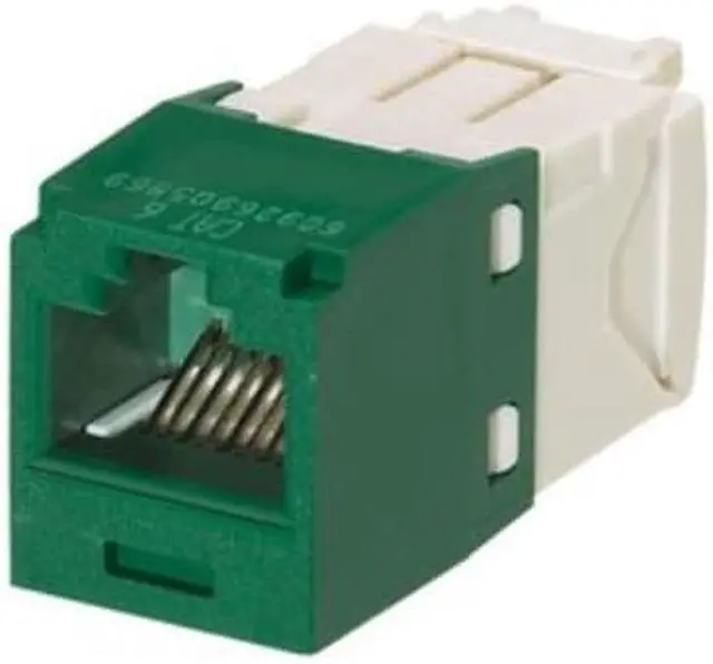 Alt view image 2 of 6 - Panduit CJ688TGGR Mini-Com TX6 Plus Cat6 Jack Module, Green