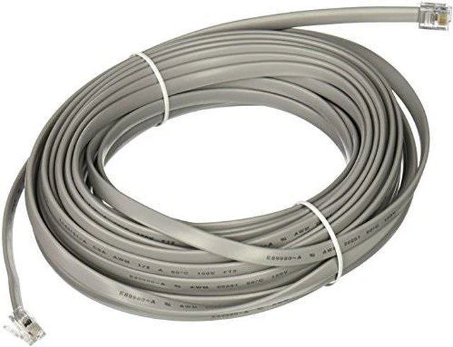 Alt view image 4 of 10 - Cables To Go Model 08115 50 ft. RJ12 6P6C Straight Modular Cable Male to Male