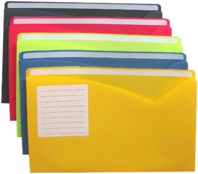 Alt view image 5 of 20 - C-Line Write-On Expanding Poly File Folders 1" Exp. Letter Assorted Colors 10/BX