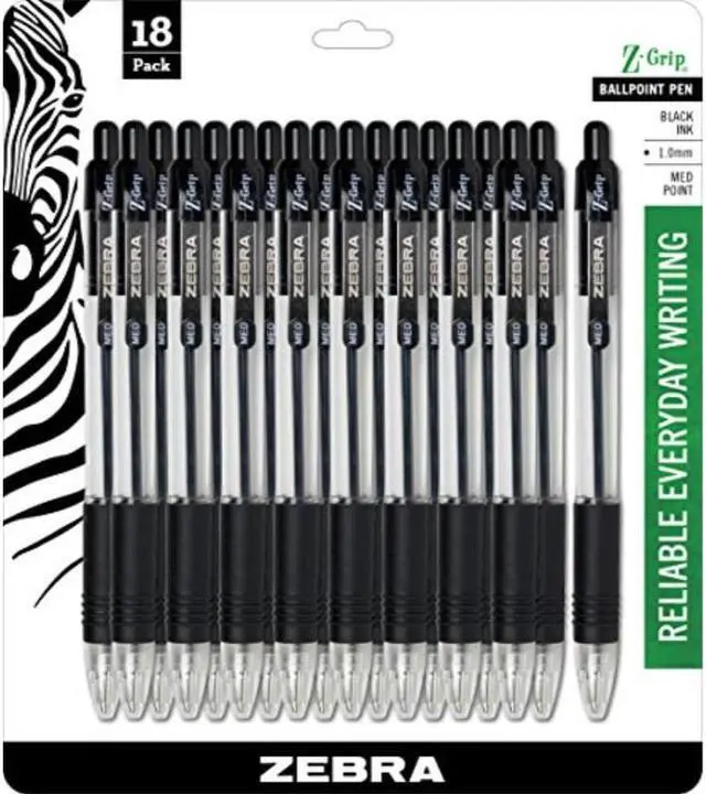 Alt view image 4 of 16 - Z-Grip Retractable Ballpoint Pen 1.0Mm 18/Pkg-Black