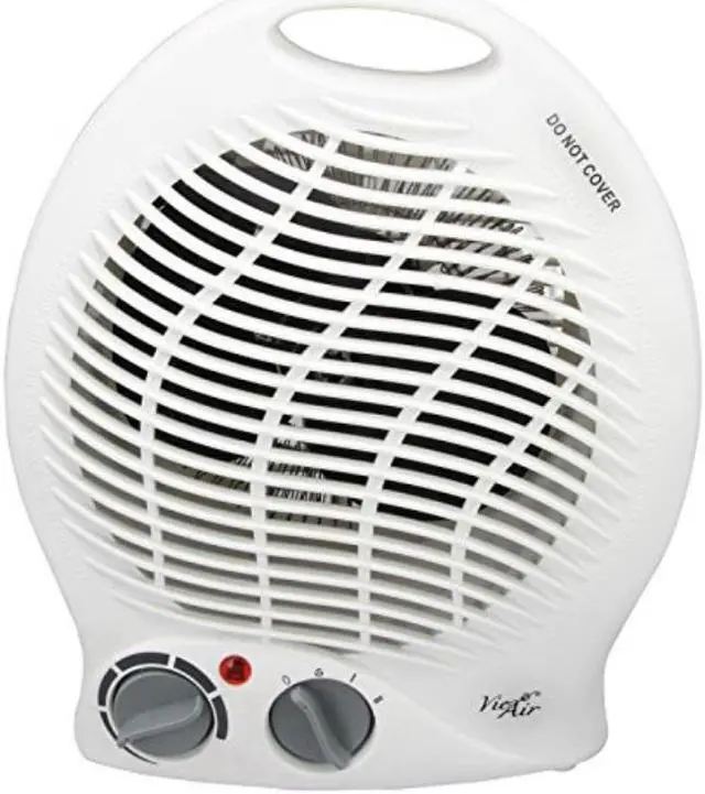 Main image of vie air 1500w portable 2settings white home fan heater with adjustable thermostat