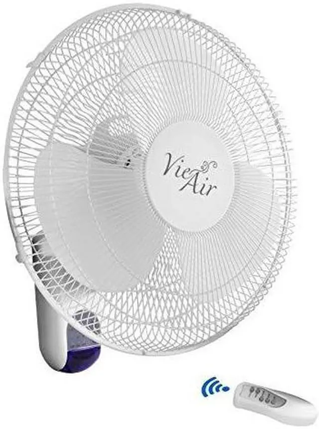 Main image of vie air 16" plastic wall fan with remote control in white