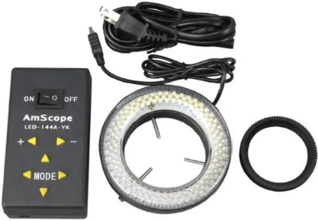 Alt view image 2 of 3 - AmScope 144 LED Lighting-Direction-Adjustable Microscope Ring Light with Adapter