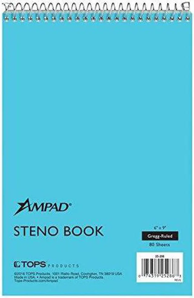 Alt view image 2 of 9 - Steno Pads Gregg Rule Blue Cover 80 Green-Tint 6 x 9 Sheets 25286