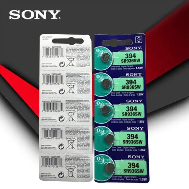 Alt view image 3 of 3 - 5pc Sony 394 SR936SW 936A LR45 L936 AG9 1.55V Silver Oxide Button Cell Coin Battery MADE IN JAPAN