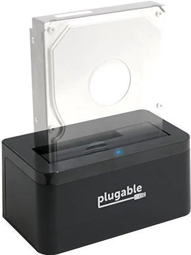 Alt view image 3 of 13 - Plugable USB 3.1 Gen 2 10Gbps SATA Upright Hard Drive Dock and SSD Dock - includes both USB-C and USB 3.0 cables, supports 10TB+ drives