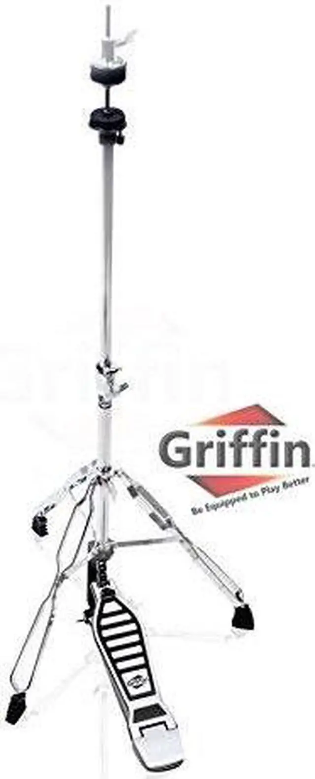 Main image of Deluxe Hi-Hat Stand by GRIFFIN | Hi Hat Cymbal Pedal With Pull Chain | HiHat Mount with Chrome Double Braced Hardware Accessory Set | Adjustable High Hat Holder Ideal for Mobile Percussion Drummers