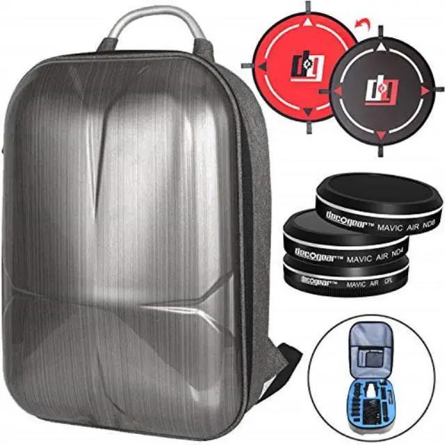 Alt view image 8 of 8 - Deco Gear Deco Gear DJI Mavic Air Hardshell Backpack w/3Pc. Filter Kit&Landing Pad Bundle