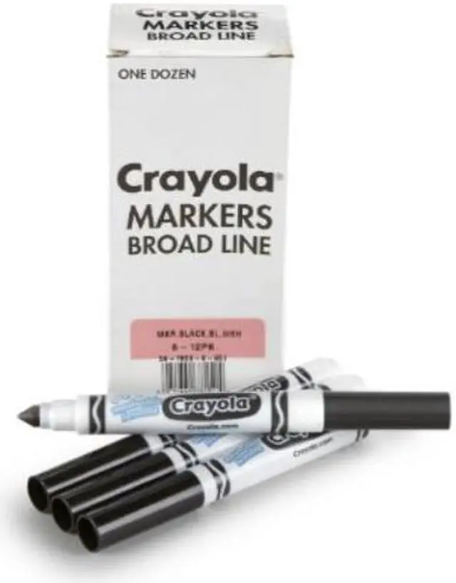 Alt view image 2 of 6 - Crayola Broad Line Washable Markers Broad Bullet Tip Black 12/Box 587800051